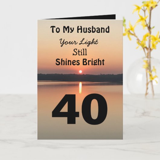 夫の40歳の誕生日が輝く カード (黄色い花)