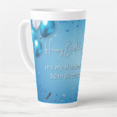 夫の50誕生日だ カフェラテマグ (左アングル)