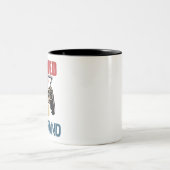 夫のTシャツの新しい夫にヴィンテージレベルまで上げる ツートーンマグカップ (中央)