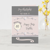 夫はダイヤモンド60周年記念ピンク カード (黄色い花)