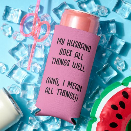 夫は万事上手くやっている。ピンクとブラック スリム缶クーラー (インサイチュ 夏)