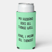 夫は万事上手くやっている。ミントグリーン スリム缶クーラー (Seltzer正面)