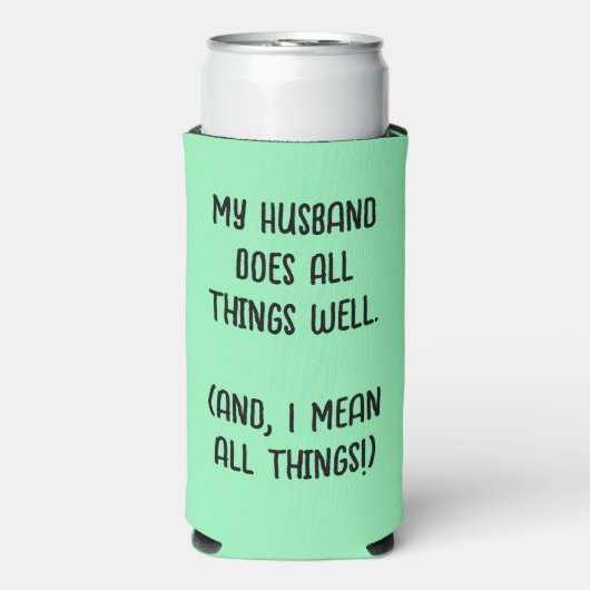 夫は万事上手くやっている。ミントグリーン スリム缶クーラー (Seltzer正面)