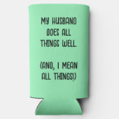 夫は万事上手くやっている。ミントグリーン スリム缶クーラー (裏面)