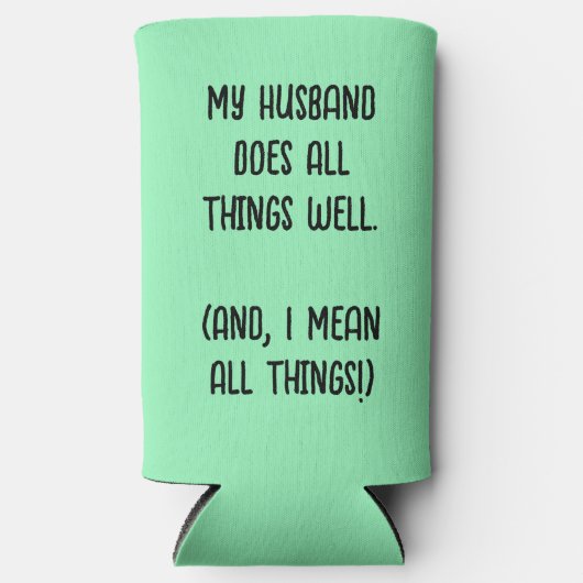 夫は万事上手くやっている。ミントグリーン スリム缶クーラー (正面)