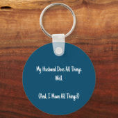 夫は万事上手くやっている。青と白 キーホルダー (裏面)