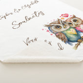 夫は可愛いフクロウのアニバーサリーギフトを食べる シェルパブランケット (3/4)