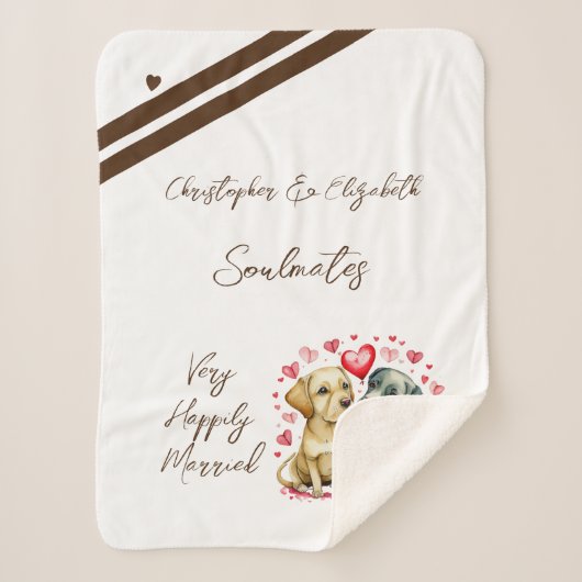 夫は可愛い犬のアニバーサリーギフトを食べる シェルパブランケット (正面)