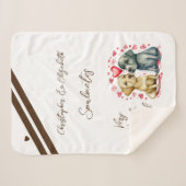 夫は可愛い犬のアニバーサリーギフトを食べる シェルパブランケット (正面(横))