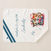 夫は可愛い猫のアニバーサリーギフトを食べる シェルパブランケット (正面(横))