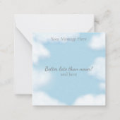 "夫は決して遅くより良い"おもしろいカスタム ノートカード (裏面)