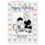 夫は犬が既に拒否した夕食を持っている (正面)