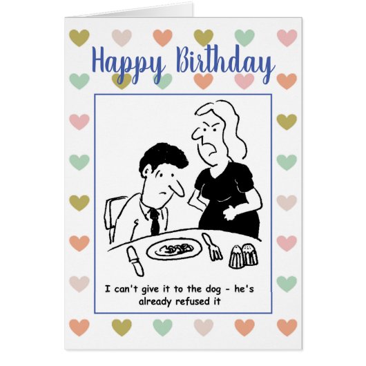 夫は犬が既に拒否した夕食を持っている (正面)