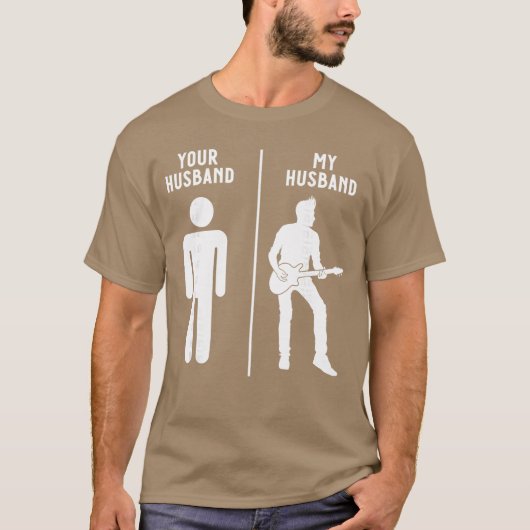 夫は私の夫 クラシック音楽 ギターバンド Tシャツ (正面)