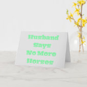 夫は馬を控えて緑を増やす カード (黄色い花)