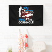 夫は、自分の袋とコーンホールを取るのが好遊きだ 横断幕 (インサイチュ)