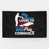 夫は、自分の袋とコーンホールを取るのが好遊きだ 横断幕 (横)