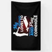 夫は、自分の袋とコーンホールを取るのが好遊きだ 横断幕 (縦)