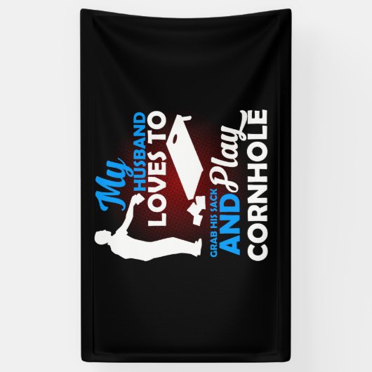 夫は、自分の袋とコーンホールを取るのが好遊きだ 横断幕 (縦)