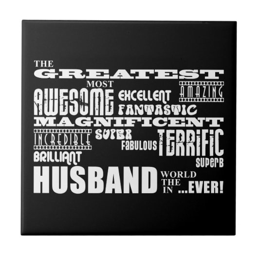 夫へのおもしろいの贈り素晴らし物：夫 タイル (正面)