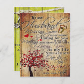 夫へのかわいい手紙 | 素敵なプレゼント | 招待状 (正面/裏面)