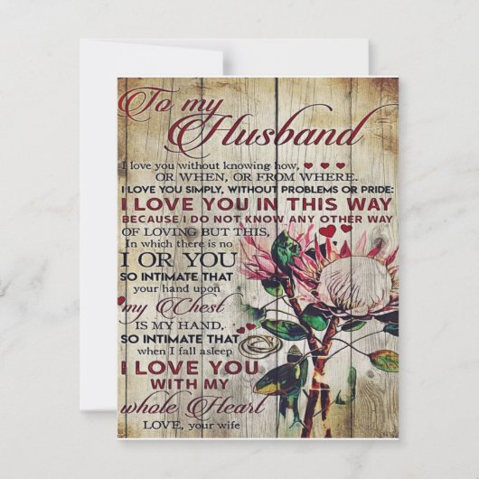 夫へのキュートな手紙 | 素敵なプレゼント | 父の日 招待状 (正面)