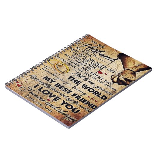 夫へのギフト愛引用文手紙 ノートブック (左側)