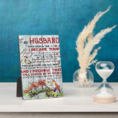 夫へのギフト愛引用文手紙 フォトプラーク (側面)