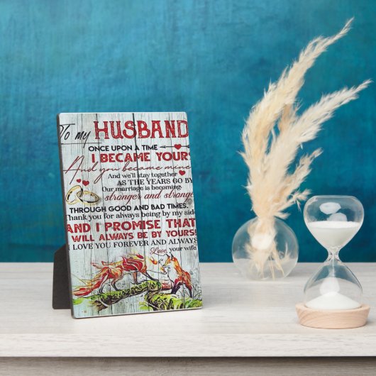 夫へのギフト愛引用文手紙 フォトプラーク (側面)