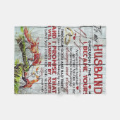 夫へのギフト愛引用文手紙 フリースブランケット (正面(横))