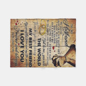 夫へのギフト愛引用文手紙 フリースブランケット (正面(横))