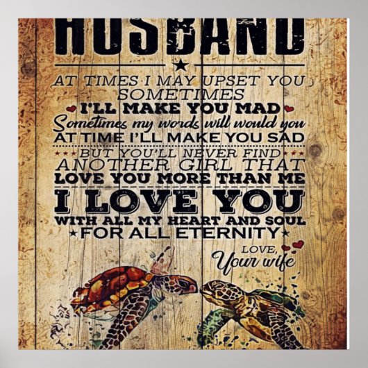 夫へのギフト愛引用文手紙 ポスター (正面)