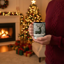 夫へのクリスマス マグカップ – 名入れトナカイ