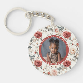 夫へのスマートなギフト ローズフラワー キーホルダー