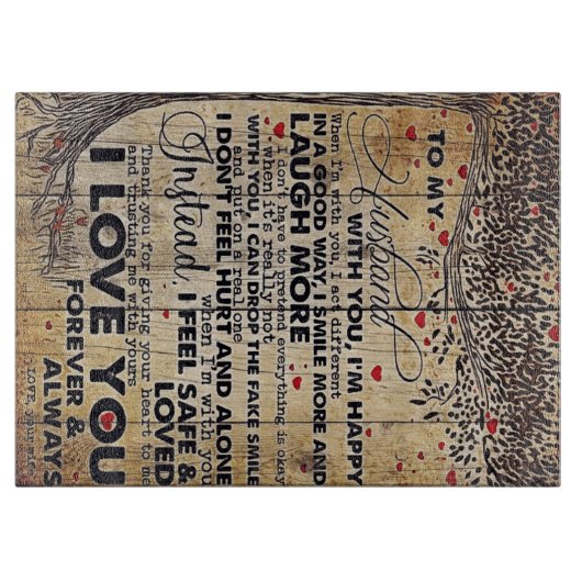 『夫へのデザイン贈り物』 |ラブレター | カッティングボード (正面)