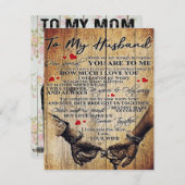 夫へのデザイン | 彼への手紙 | 素敵なプレゼント 招待状 (正面/裏面)