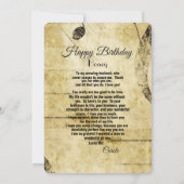 夫へのハッピーバースデー (裏面)