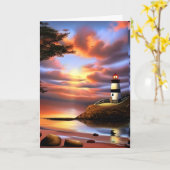 夫へのハッピーバースデー |灯台かわいらし屋 カード (黄色い花)