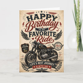 夫へのバイクライダー誕生日カード カード