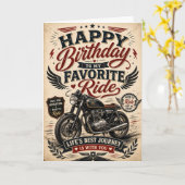 夫へのバイクライダー誕生日カード カード (黄色い花)
