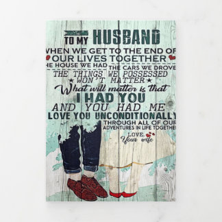 夫へのプレゼント | 夫への手紙 | 三つ折り案内状