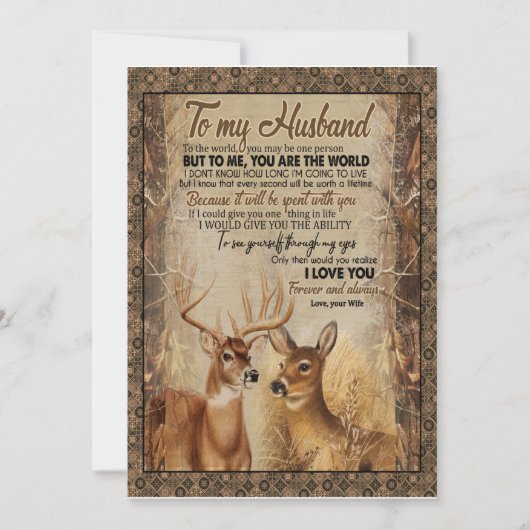 夫へのプレゼント | 妻から夫への手紙 招待状 (正面)