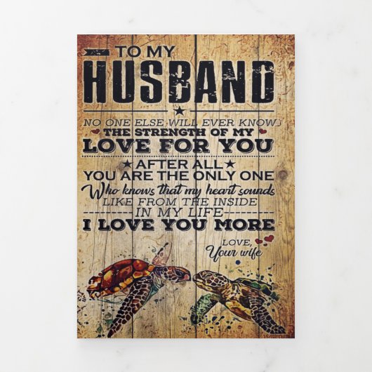 夫へのプレゼント | 愛する夫への手紙 | 三つ折り案内状 (カバー)