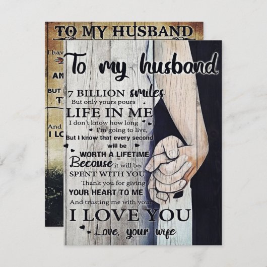 夫へのプレゼント | 愛する夫への手紙 | 招待状 (正面/裏面)