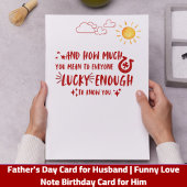 夫へのユークリッド 誕生日カード 面白いラブノート シーズンカード