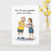 夫へのユーモアあふれる結婚19周年記念 カード (黄色い花)