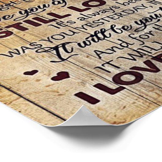 夫へのラブレター |男性への特別ギフト | ポスター (角)