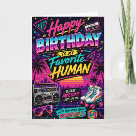 夫へのレトロ80年代の誕生日カード カード