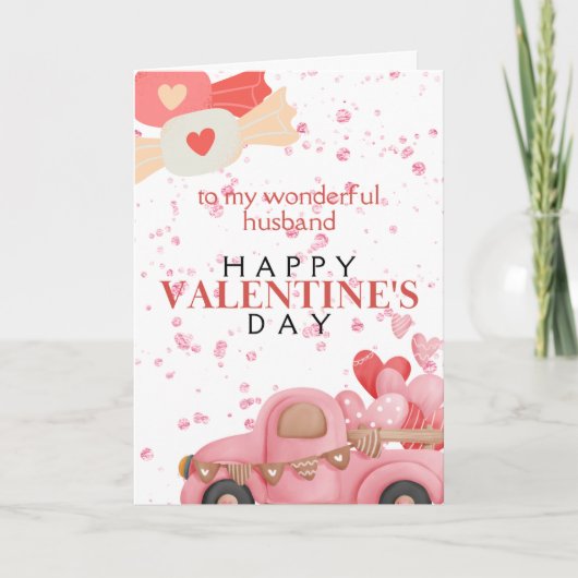 夫へのロマンチックなバレンタインデーのカード シーズンカード (正面)