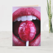 夫への大人っぽい誘惑的なリップスリッパーの挨拶 カード (正面)